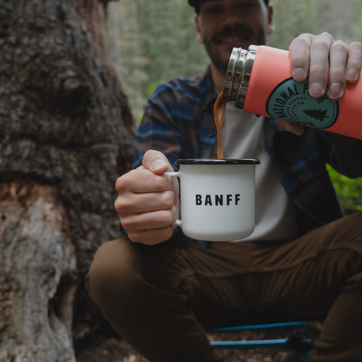 Hand-drawn Owl Camp Mug Single 10 Oz Enamel Mug Woodland Enamel Coffee Cup  