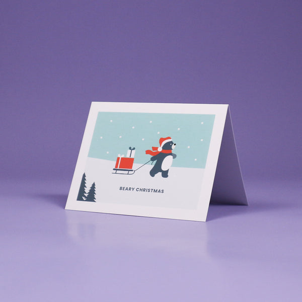 Holiday Card - Beary Christmas Sled
