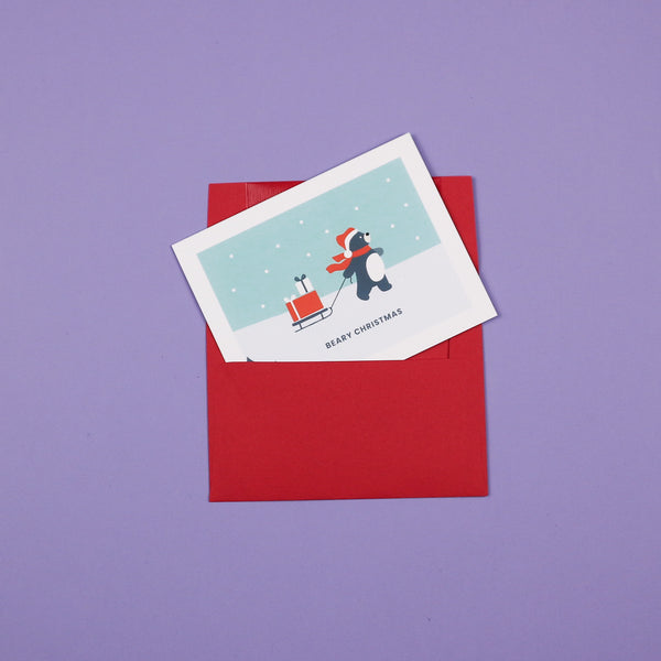 Holiday Card - Beary Christmas Sled