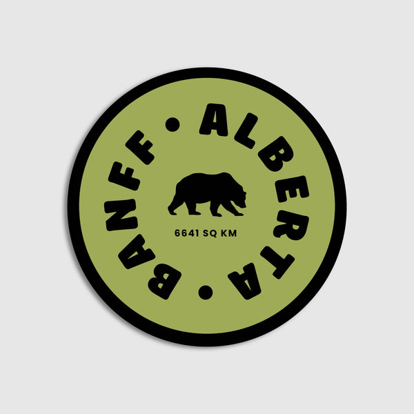 Banff National Park Sticker - Green Bear