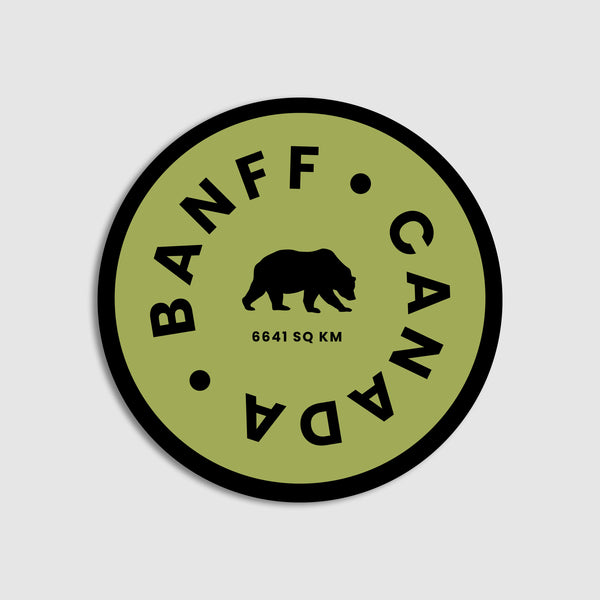 Banff National Park Sticker - Green Bear