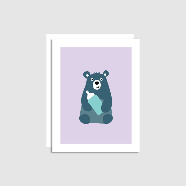 Bear with Baby Bottle Card