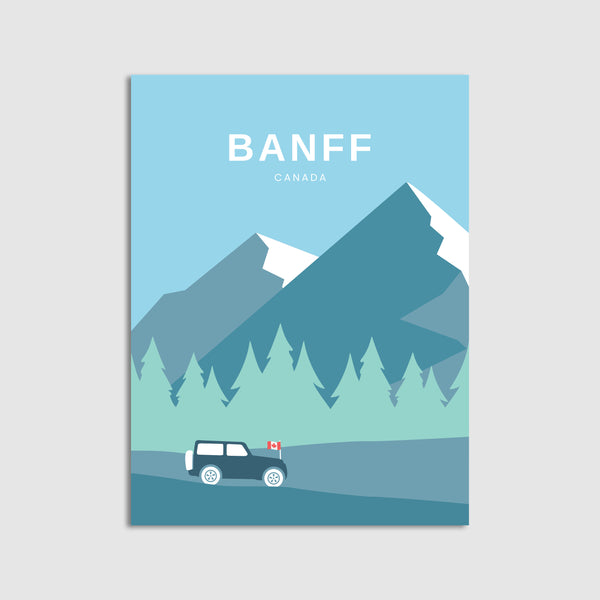 Banff Scenic Print - Jeep