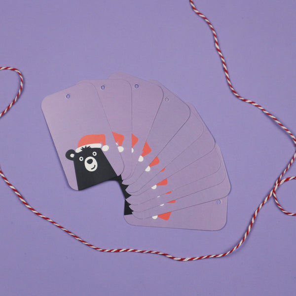 Christmas Gift Tag - Bear Purple