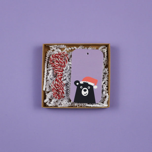 Christmas Gift Tag - Bear Purple