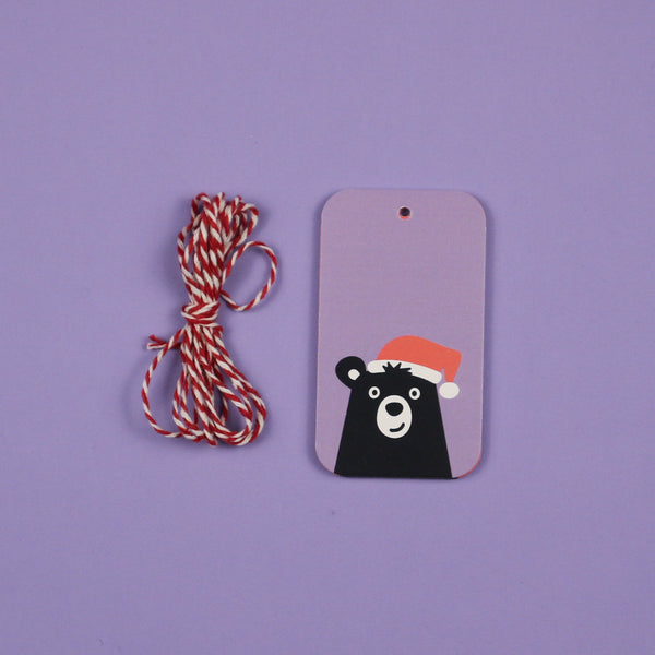 Christmas Gift Tag - Bear Purple