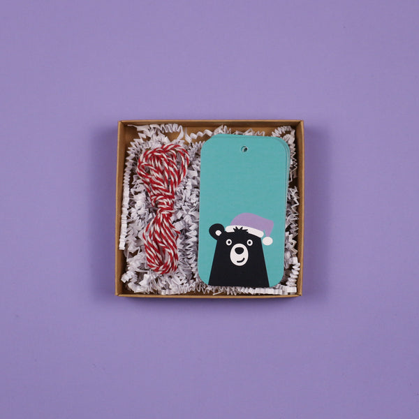 Christmas Gift Tag - Bear Teal