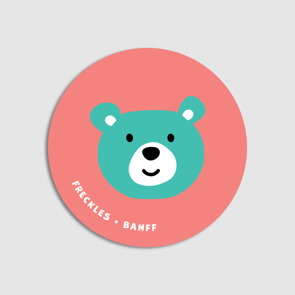 Bear Circle Peach - Sticker