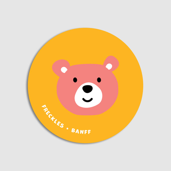 Bear Circle Yellow - Sticker