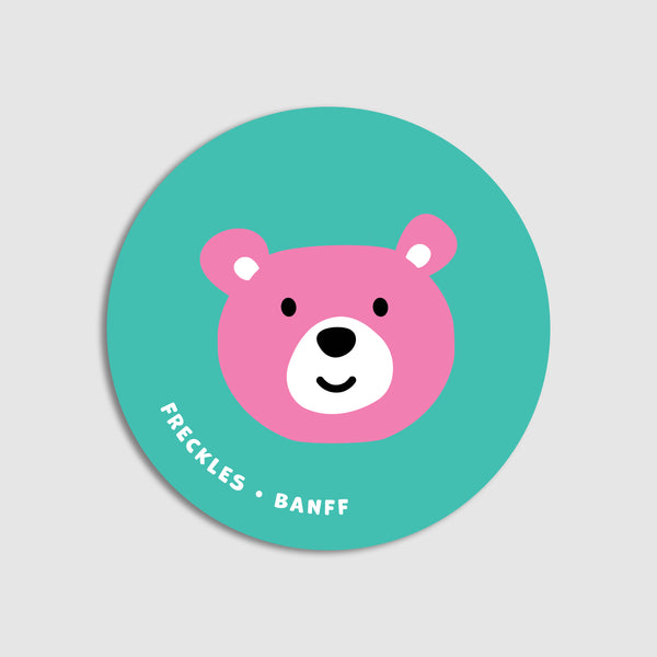 Bear Circle Teal - Sticker