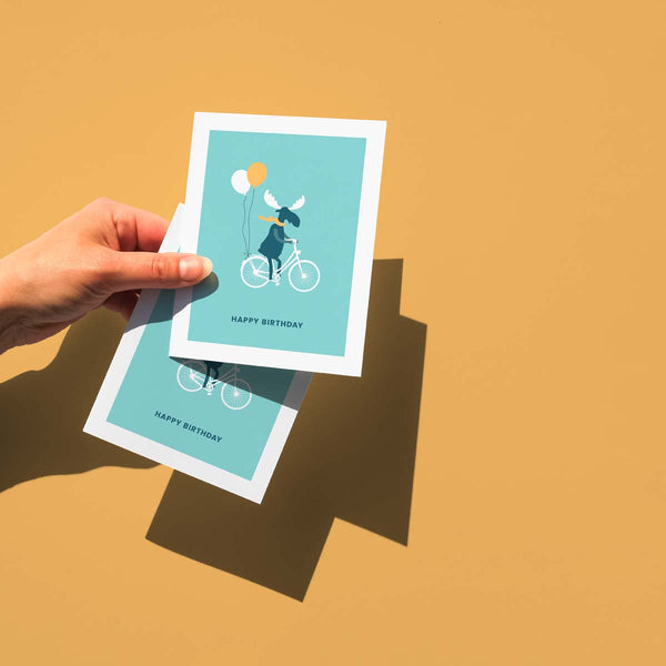 Moose Bike Birthday Card