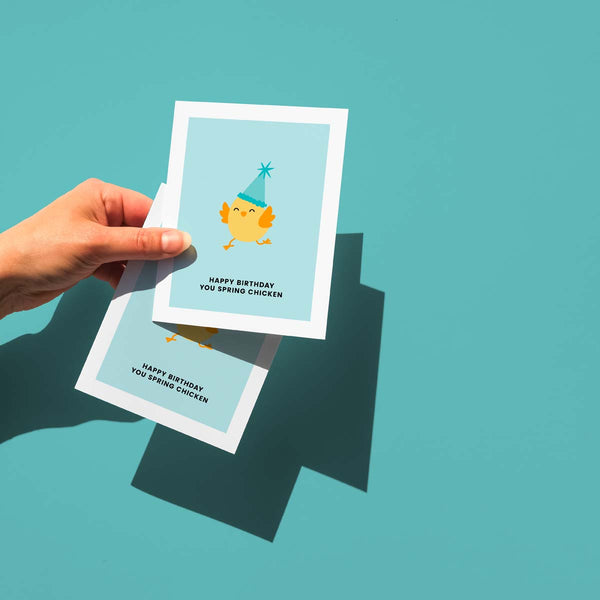 Happy Birthday, You Spring Chicken Card