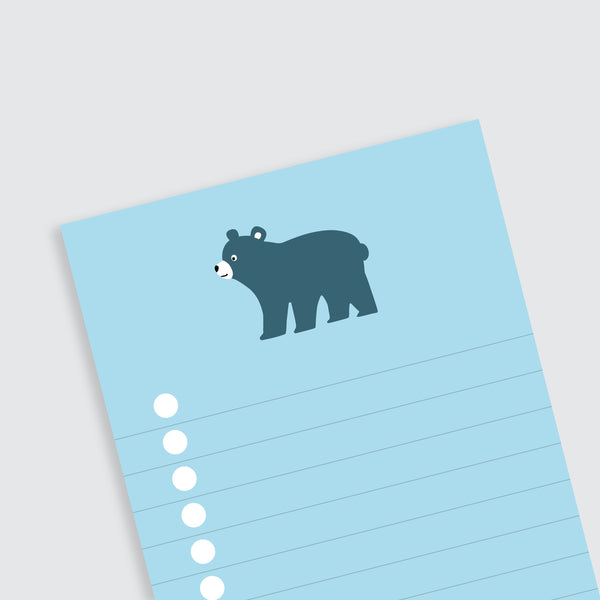 Notepad - Bear Blue 3.5x8.5