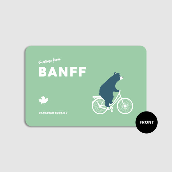 Bear on Bike Postcard (Green)
