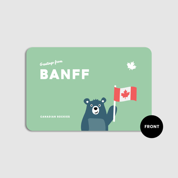 Bear with Flag Postcard (Green)