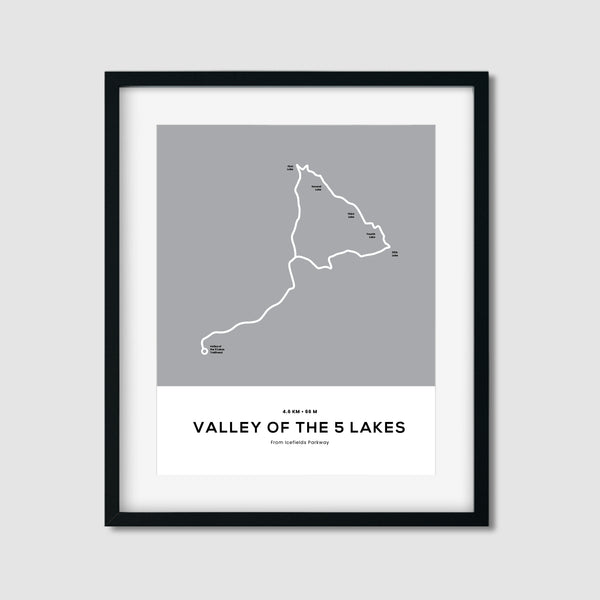 Valley of 5 Lakes Trail Map