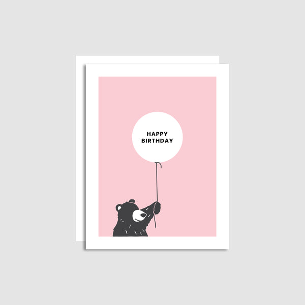 Bear Birthday Pink Card